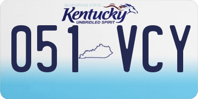 KY license plate 051VCY