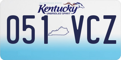 KY license plate 051VCZ