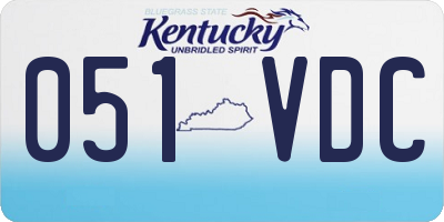 KY license plate 051VDC