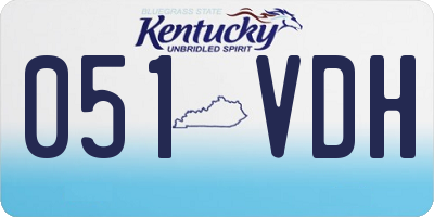 KY license plate 051VDH