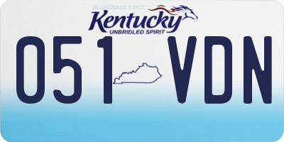 KY license plate 051VDN