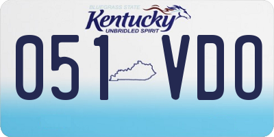 KY license plate 051VDO