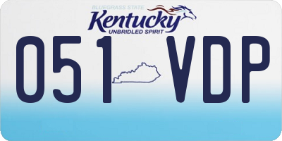 KY license plate 051VDP