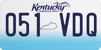 KY license plate 051VDQ