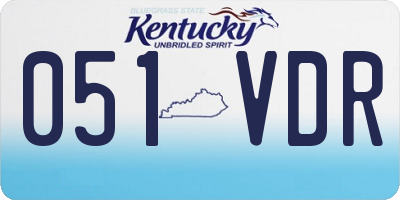 KY license plate 051VDR