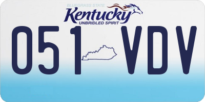 KY license plate 051VDV