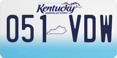 KY license plate 051VDW
