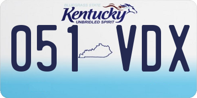 KY license plate 051VDX