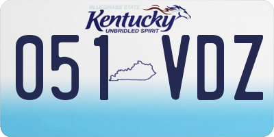 KY license plate 051VDZ