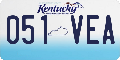 KY license plate 051VEA