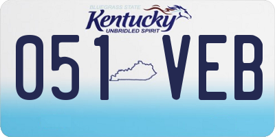 KY license plate 051VEB