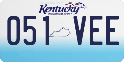 KY license plate 051VEE