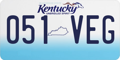 KY license plate 051VEG