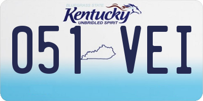 KY license plate 051VEI