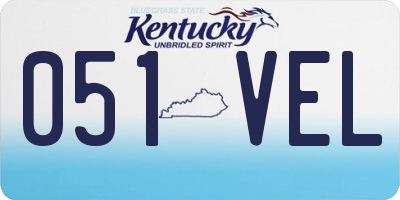 KY license plate 051VEL