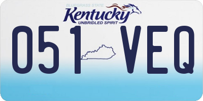KY license plate 051VEQ