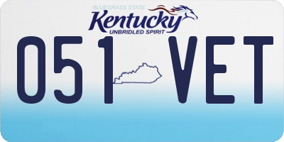 KY license plate 051VET