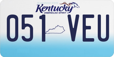 KY license plate 051VEU