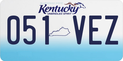 KY license plate 051VEZ