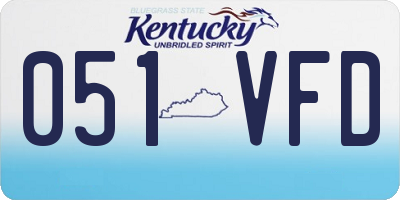 KY license plate 051VFD