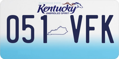 KY license plate 051VFK