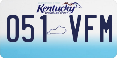 KY license plate 051VFM