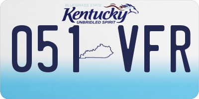 KY license plate 051VFR