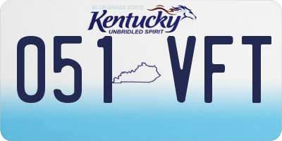 KY license plate 051VFT