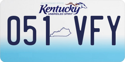 KY license plate 051VFY