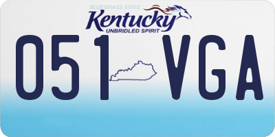 KY license plate 051VGA