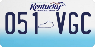 KY license plate 051VGC
