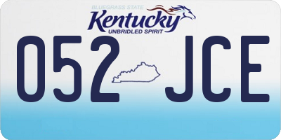 KY license plate 052JCE