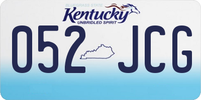 KY license plate 052JCG