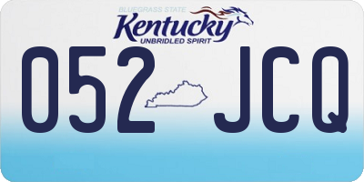 KY license plate 052JCQ