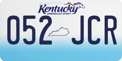 KY license plate 052JCR