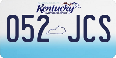 KY license plate 052JCS