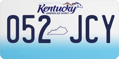 KY license plate 052JCY