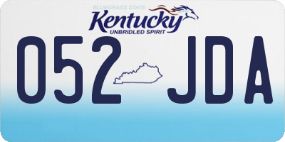 KY license plate 052JDA