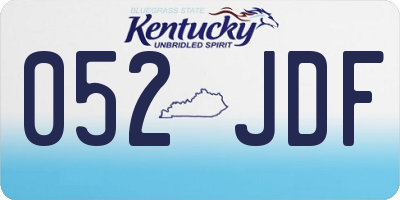 KY license plate 052JDF
