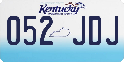KY license plate 052JDJ