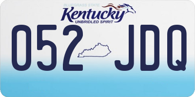 KY license plate 052JDQ