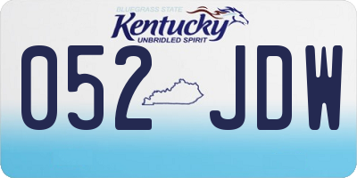 KY license plate 052JDW