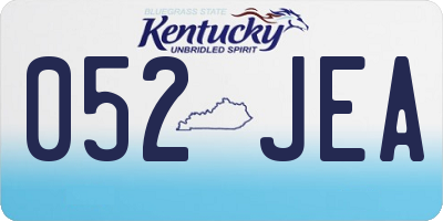 KY license plate 052JEA