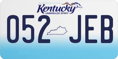 KY license plate 052JEB