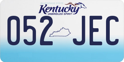 KY license plate 052JEC