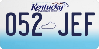 KY license plate 052JEF