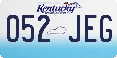 KY license plate 052JEG