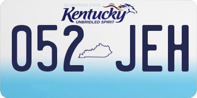 KY license plate 052JEH