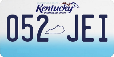 KY license plate 052JEI