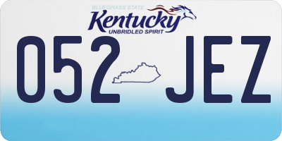 KY license plate 052JEZ